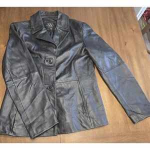 Womens Genuine Leather Jacket By Winlit Size large - 2 Buttons